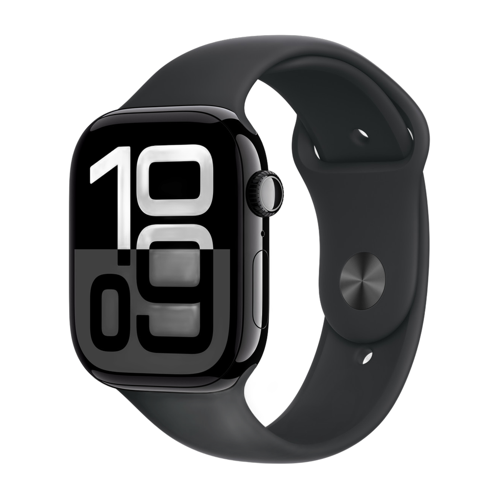 [195949564048] Apple Watch - Series 10 - 46mm - Bracelet Siliconne - Cellulaire (Noir, M/L)