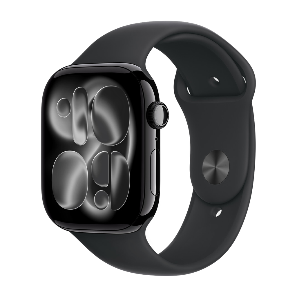 [195950631784] Apple Watch - Series 11 - 46mm - Bracelet silicone (Noir, S/M)