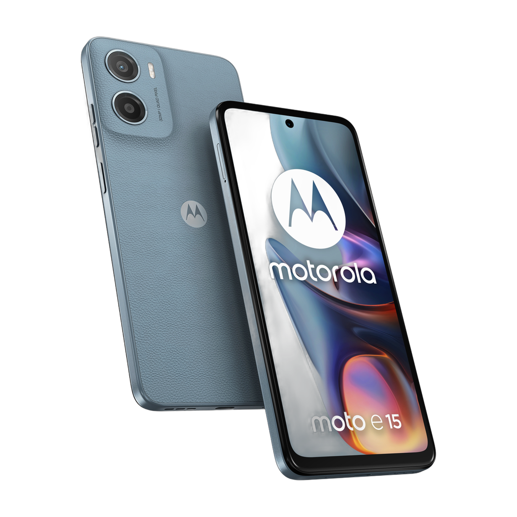 [840023281426] Motorola Moto E15 (Bleu clair)